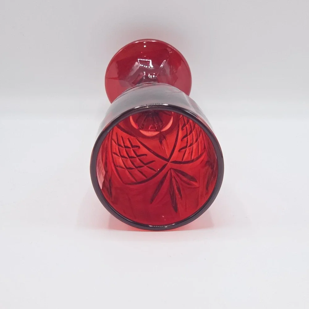 Dublin Set of 2 Ruby Red Crystal Flute 6oz For Champagne Prosecco Sparkling Wine